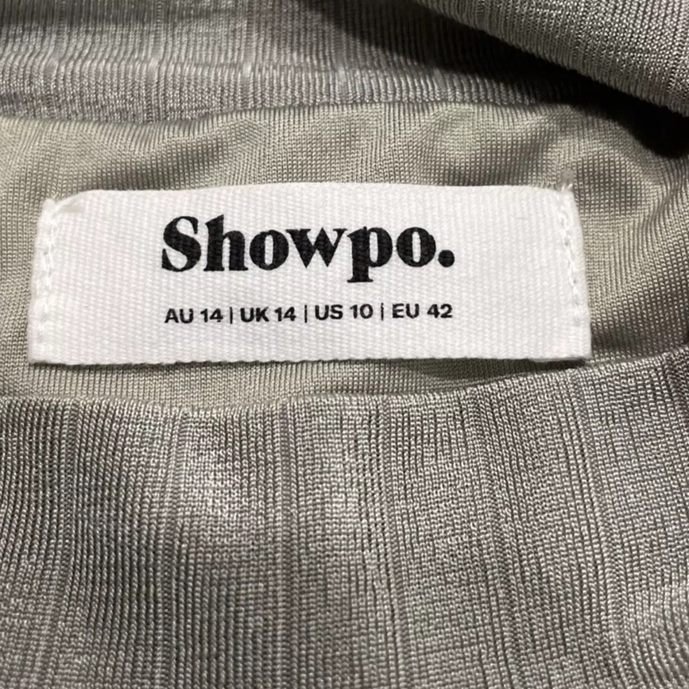 Showpo Bodysuit‎ Womens 10 Stretchy Textured Gray Mock neck Sleeveless - Picture 7 of 9